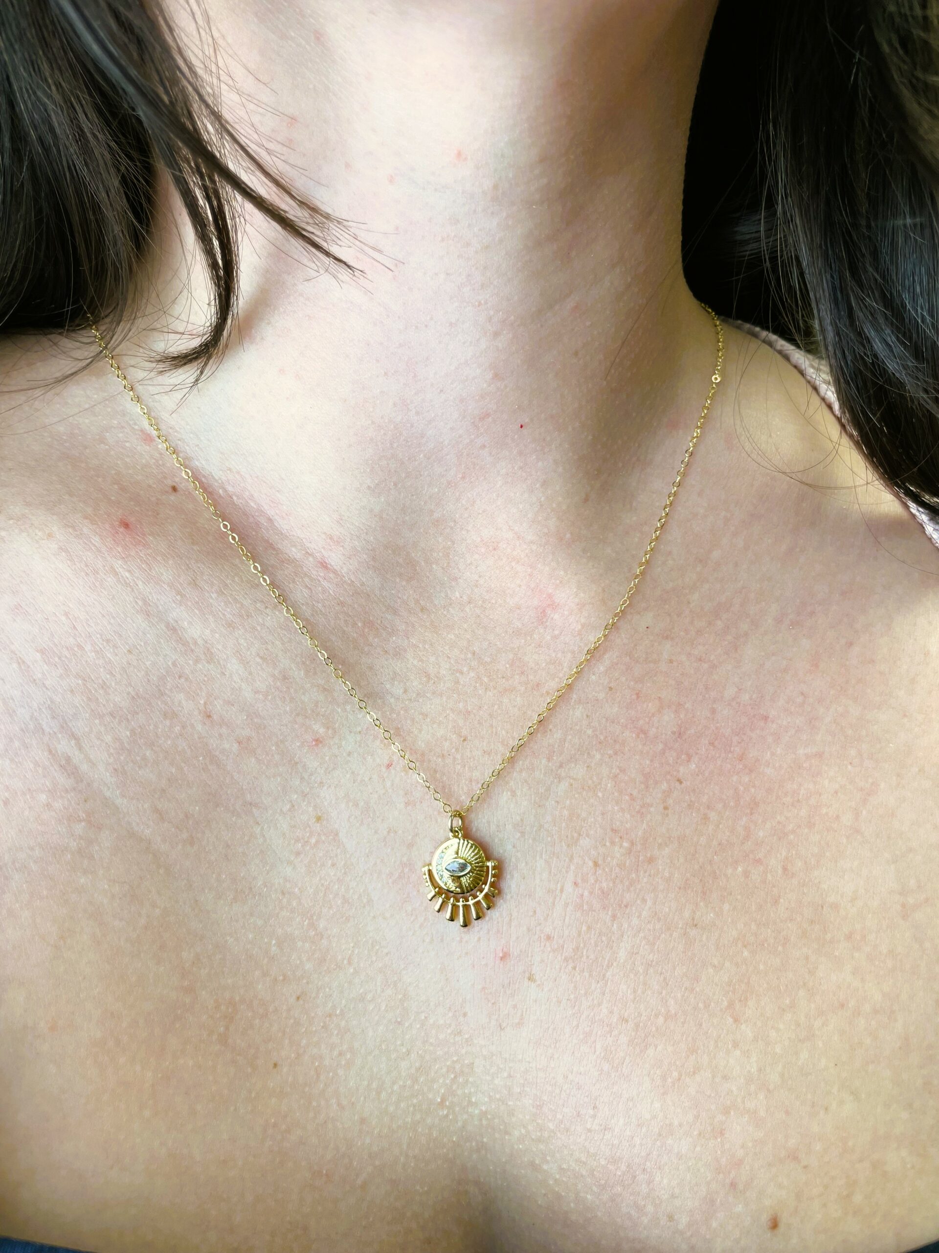 Amethyst Fläschchen Halskette mit Monden goldene Halskette - .de