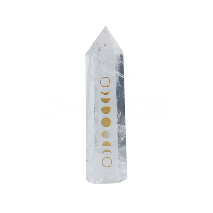 Edelstein Obelisk mit goldenen Mondphasen 4 SanjaNatur® - Edelsteine & Coaching