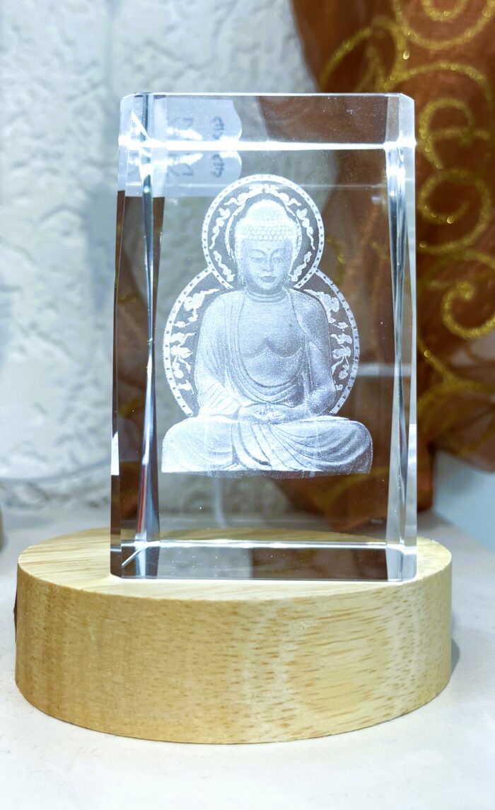 Kristallglas Buddha, 3D-Optik 1 SanjaNatur® - Edelsteine & Coaching
