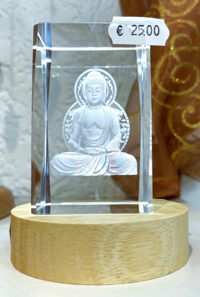 Kristallglas Buddha, 3D-Optik 2 SanjaNatur® - Edelsteine & Coaching