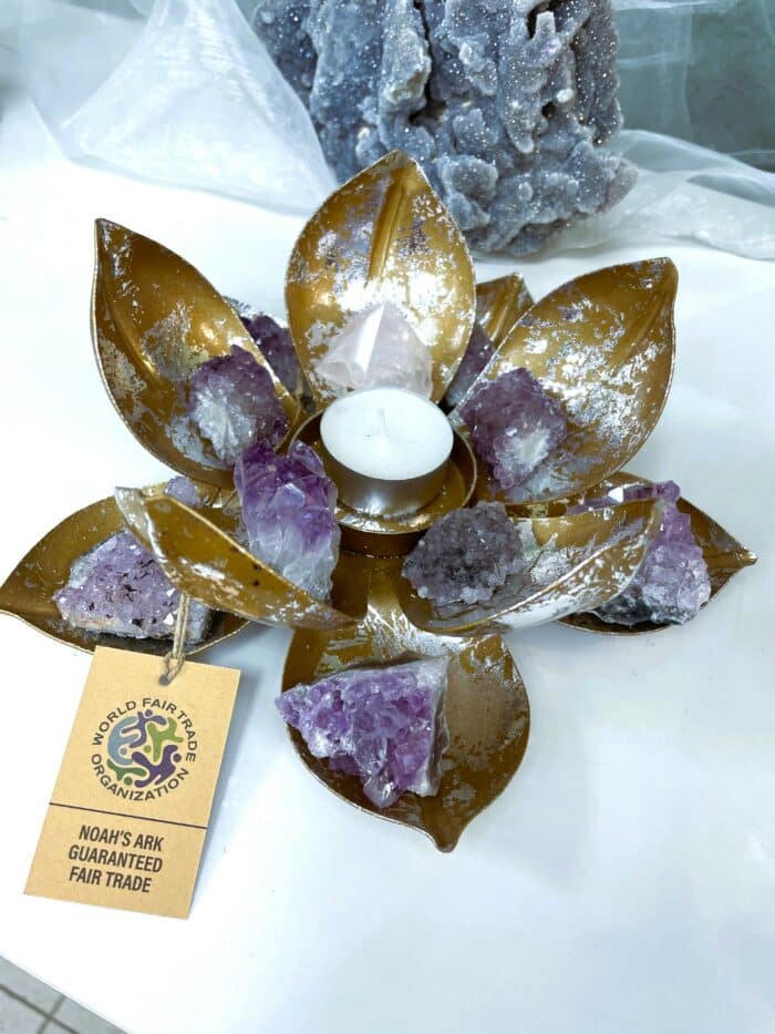 Teelichthalter "Lotus" - leuchtende Harmonie 3 SanjaNatur® - Edelsteine & Coaching