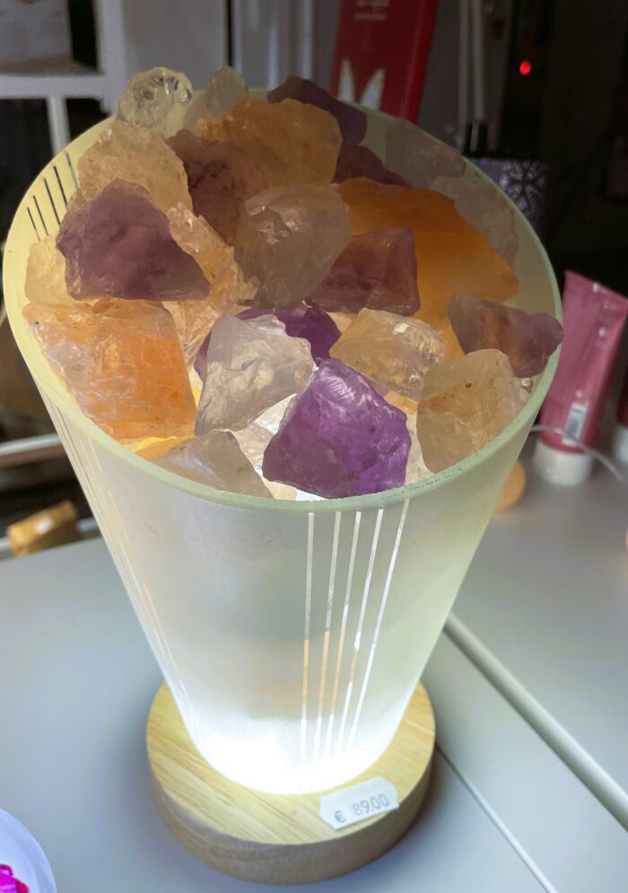 Edelstein - Kristall Lampe mit Salzkristall, Bergkristall, Amethyst 3 SanjaNatur® - Edelsteine & Coaching