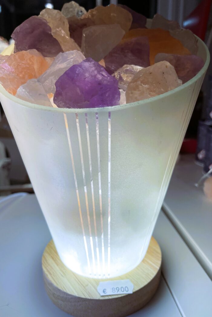 Edelstein - Kristall Lampe mit Salzkristall, Bergkristall, Amethyst 5 SanjaNatur® - Edelsteine & Coaching