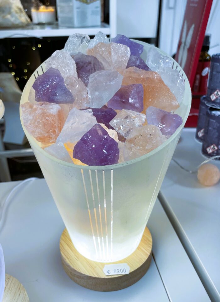 Edelstein - Kristall Lampe mit Salzkristall, Bergkristall, Amethyst 4 SanjaNatur® - Edelsteine & Coaching