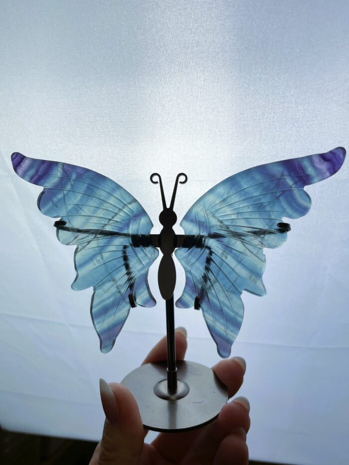 Regenbogenfluorit Schmetterling, ca. 13cm 1 SanjaNatur® - Edelsteine & Coaching