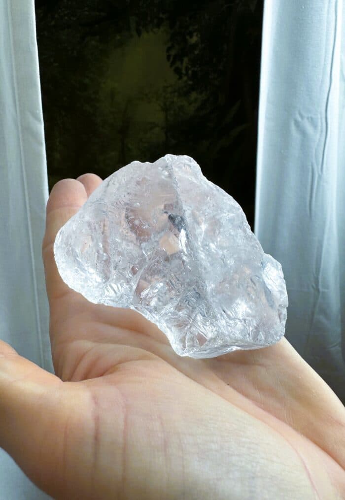 02 Bergkristall Spitzenstück, ca. 8cm - naturbelassen mit kleinem Regenbogen 2 SanjaNatur® - Edelsteine & Coaching