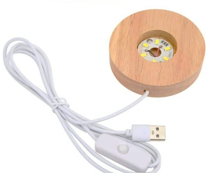 LED Holz Lichtsockel 10cm - Magische Illumination für Edelsteine 2 Seelenbewusst