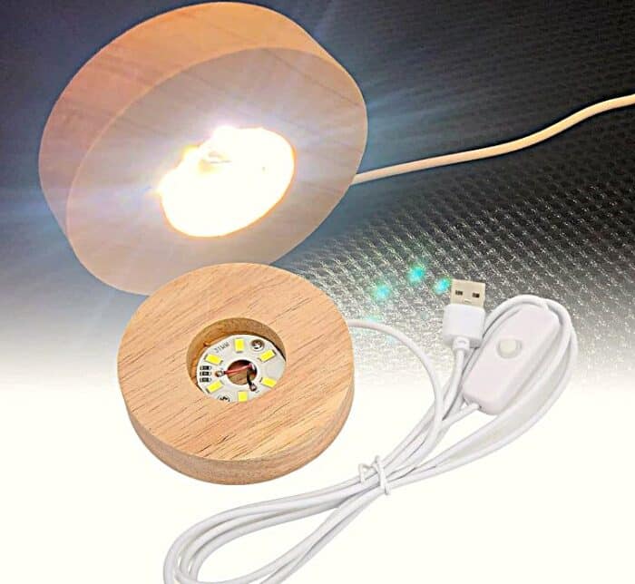 LED Holz Lichtsockel 10cm - Magische Illumination für Edelsteine 4 Seelenbewusst