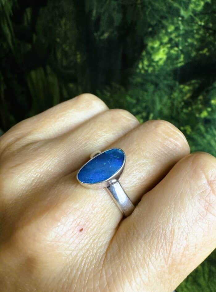 Blauer Opal Ring, Gr. 61-64 - Selbstbewusstsein 4 Seelenbewusst