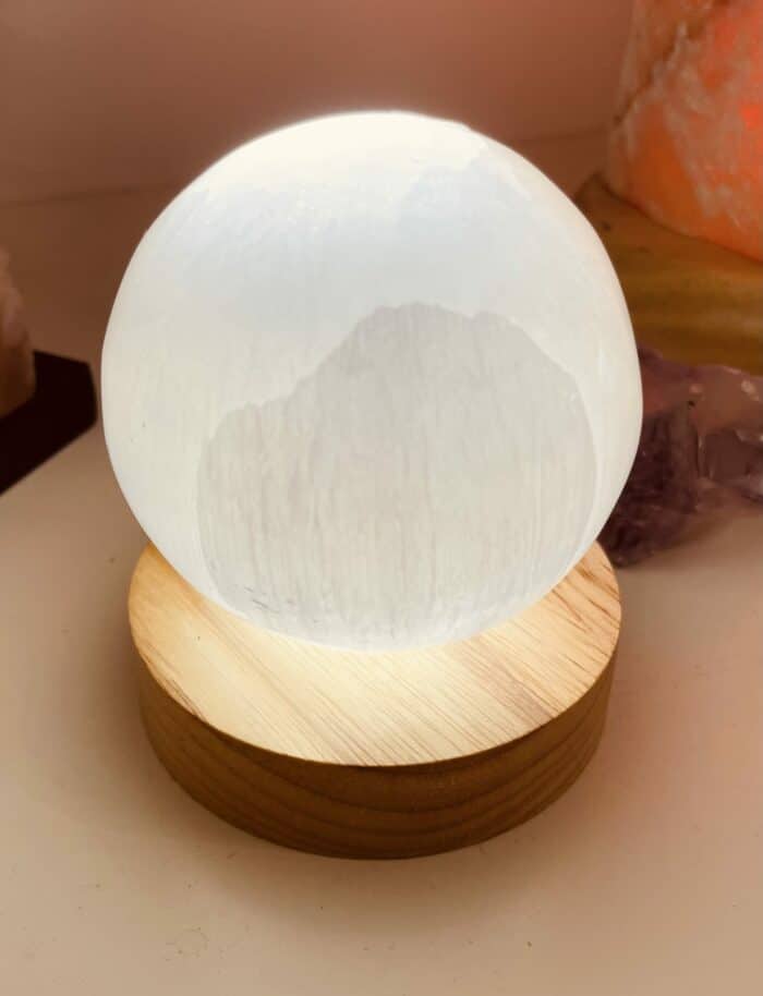 Lichtsockel Holz (LED), rund, 10 cm 1 SanjaNatur® - Edelsteine & Coaching