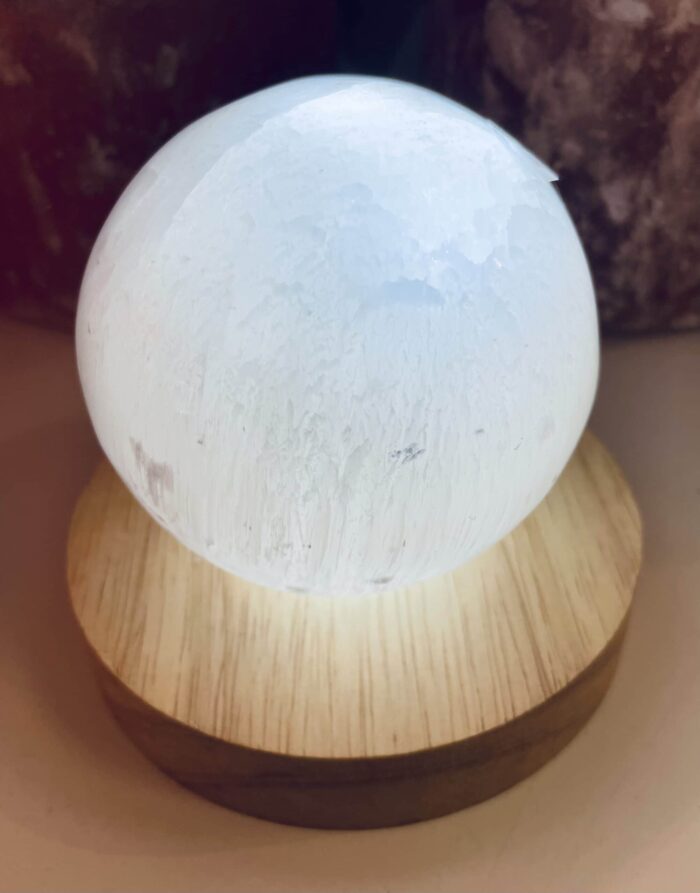 Lichtsockel Holz (LED), rund, 10 cm 8 SanjaNatur® - Edelsteine & Coaching