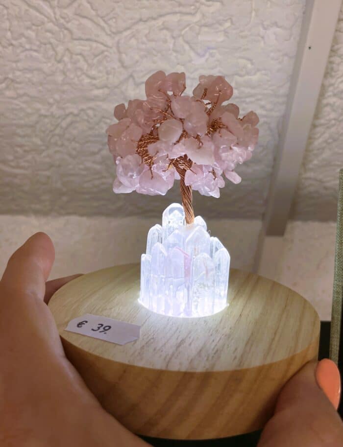 Edelsteinlampe LED Rosenquarz oder Amethyst Bäumchen mit Kristallen 1 SanjaNatur® - Edelsteine & Coaching