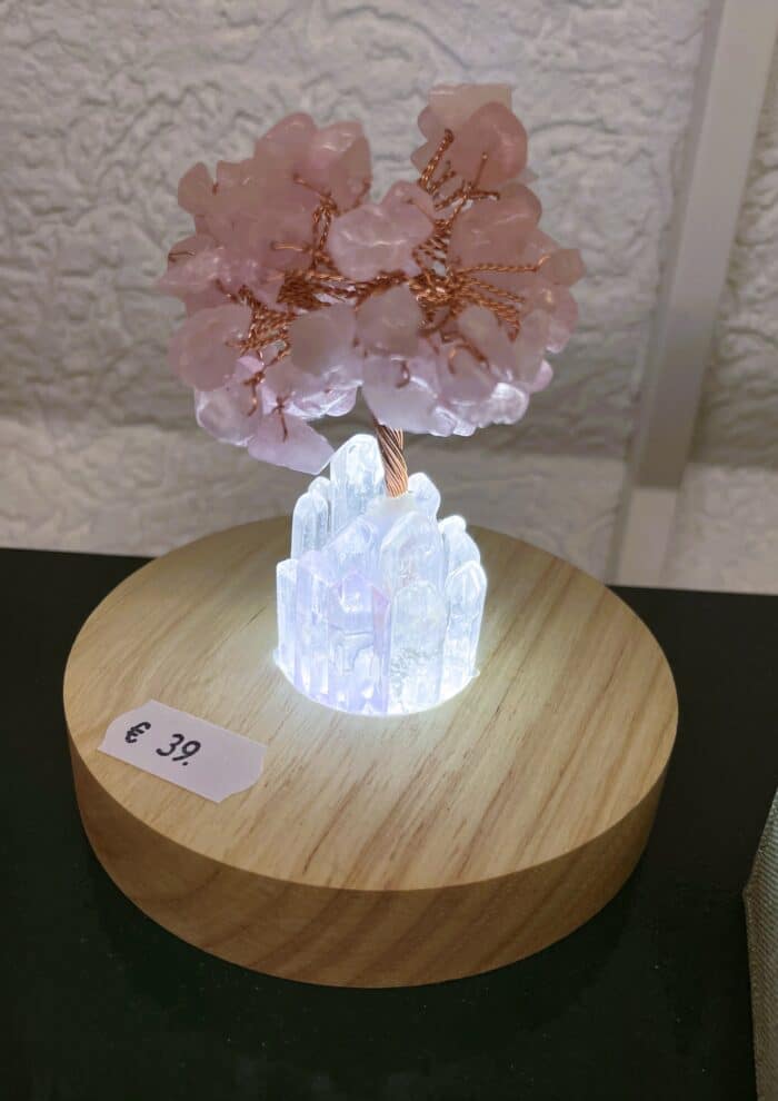 Edelsteinlampe LED Rosenquarz oder Amethyst Bäumchen mit Kristallen 2 SanjaNatur® - Edelsteine & Coaching