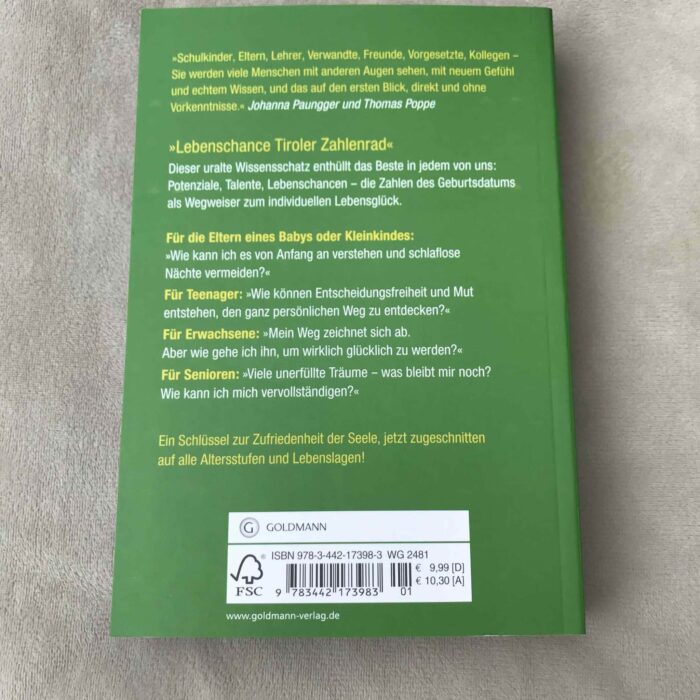 Lebenschance Tiroler Zahlenrad - Sich und andere besser verstehen - (Deutsch) Taschenbuch 2 SanjaNatur® - Edelsteine & Coaching