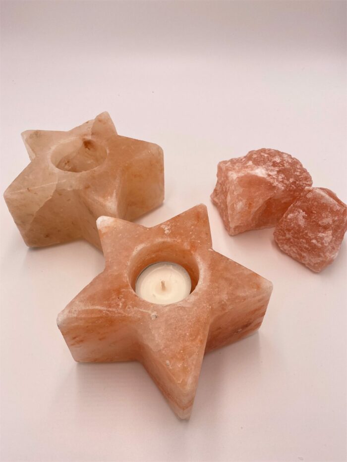 Salzkristall-Teelicht -Stern- Mineralisierung und Ausgleich 1 SanjaNatur® - Edelsteine & Coaching