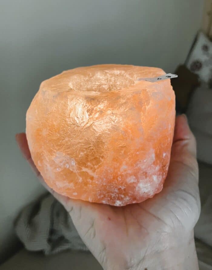 Salzkristall - Teelicht klein - Mineralisierung und Ausgleich 2 SanjaNatur® - Edelsteine & Coaching