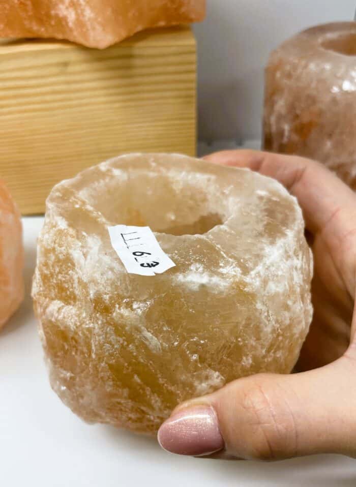 Salzkristall - Teelicht klein - Mineralisierung und Ausgleich 3 SanjaNatur® - Edelsteine & Coaching